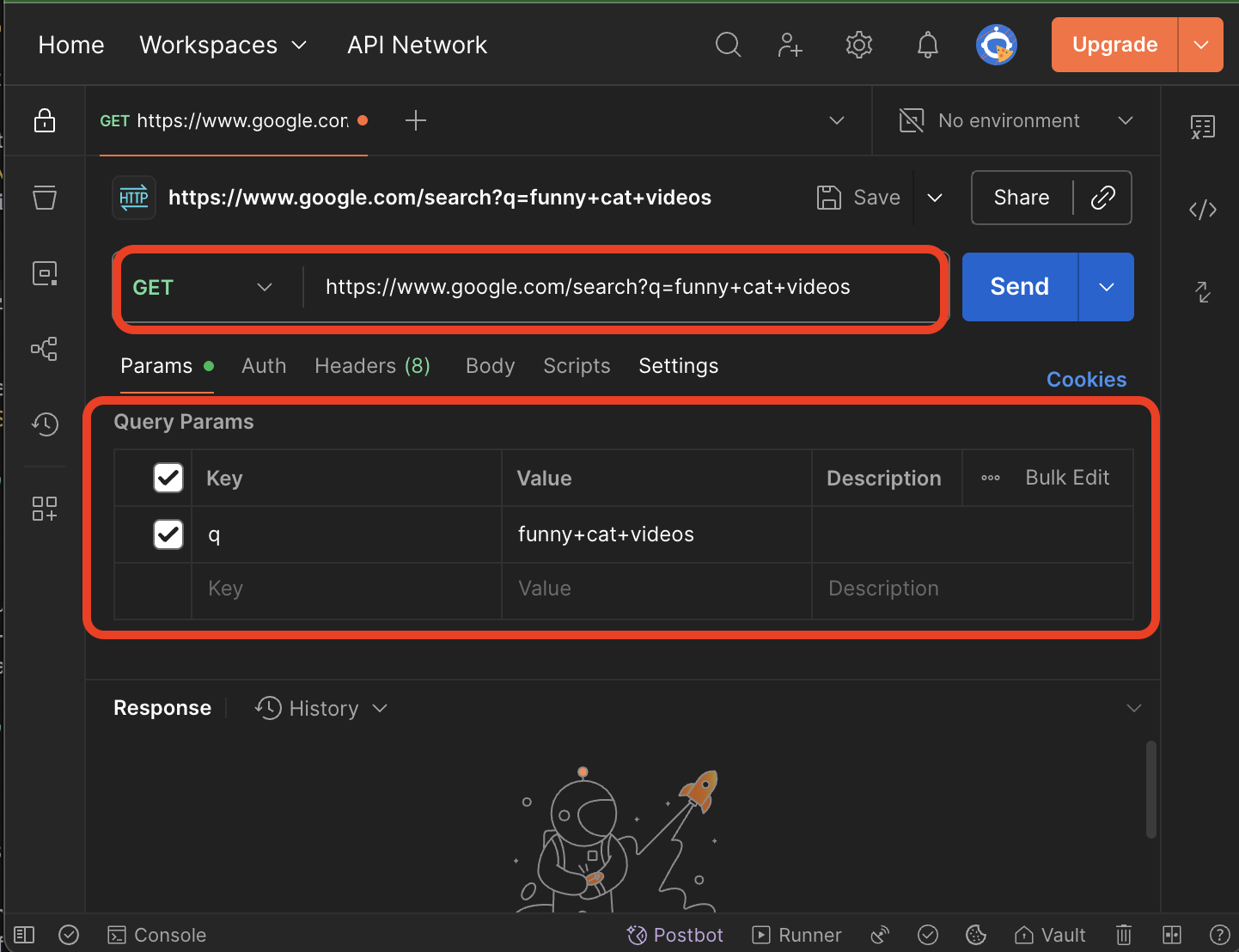 Google Search Params Tab