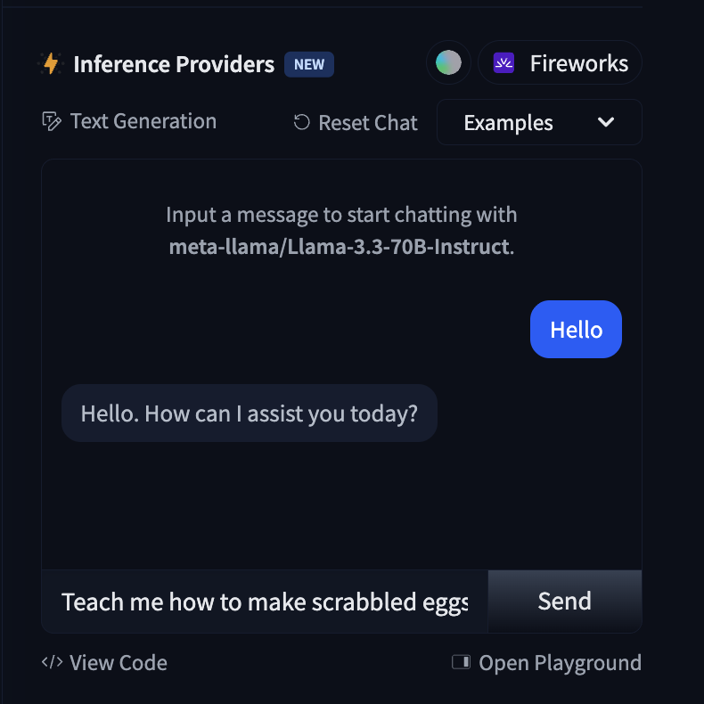Try it out Box with Generated Response