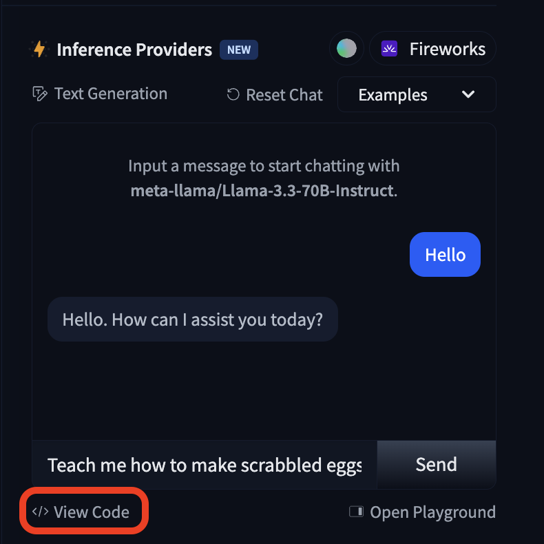Use this model Code JavaScript Section
