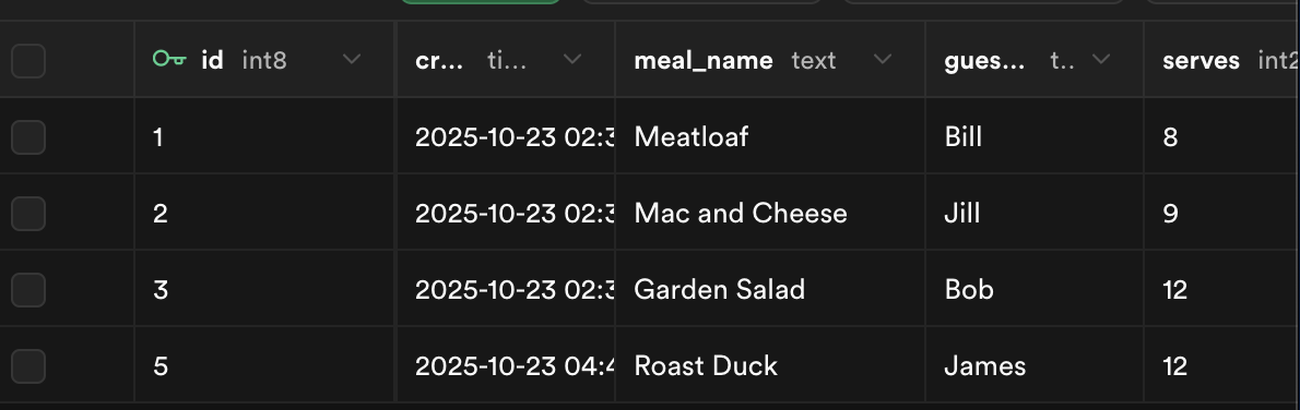 Verify insert in Supabase